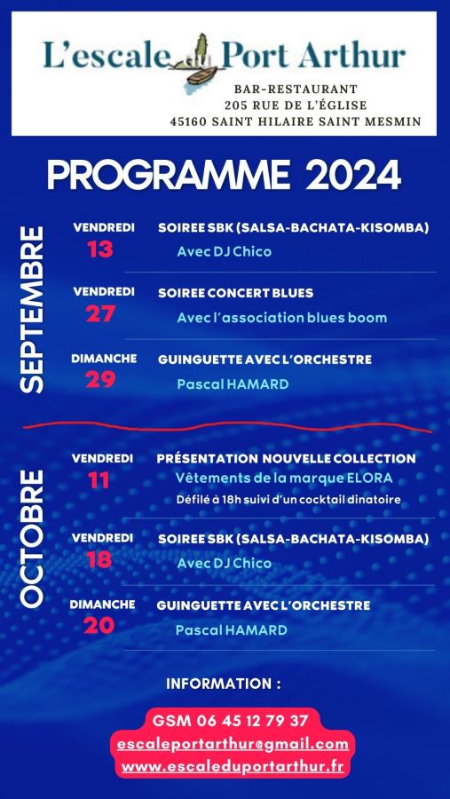 Programme des animations 2024