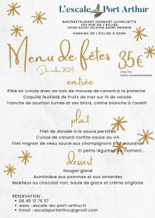 Menu de fêtes de décembre 2024